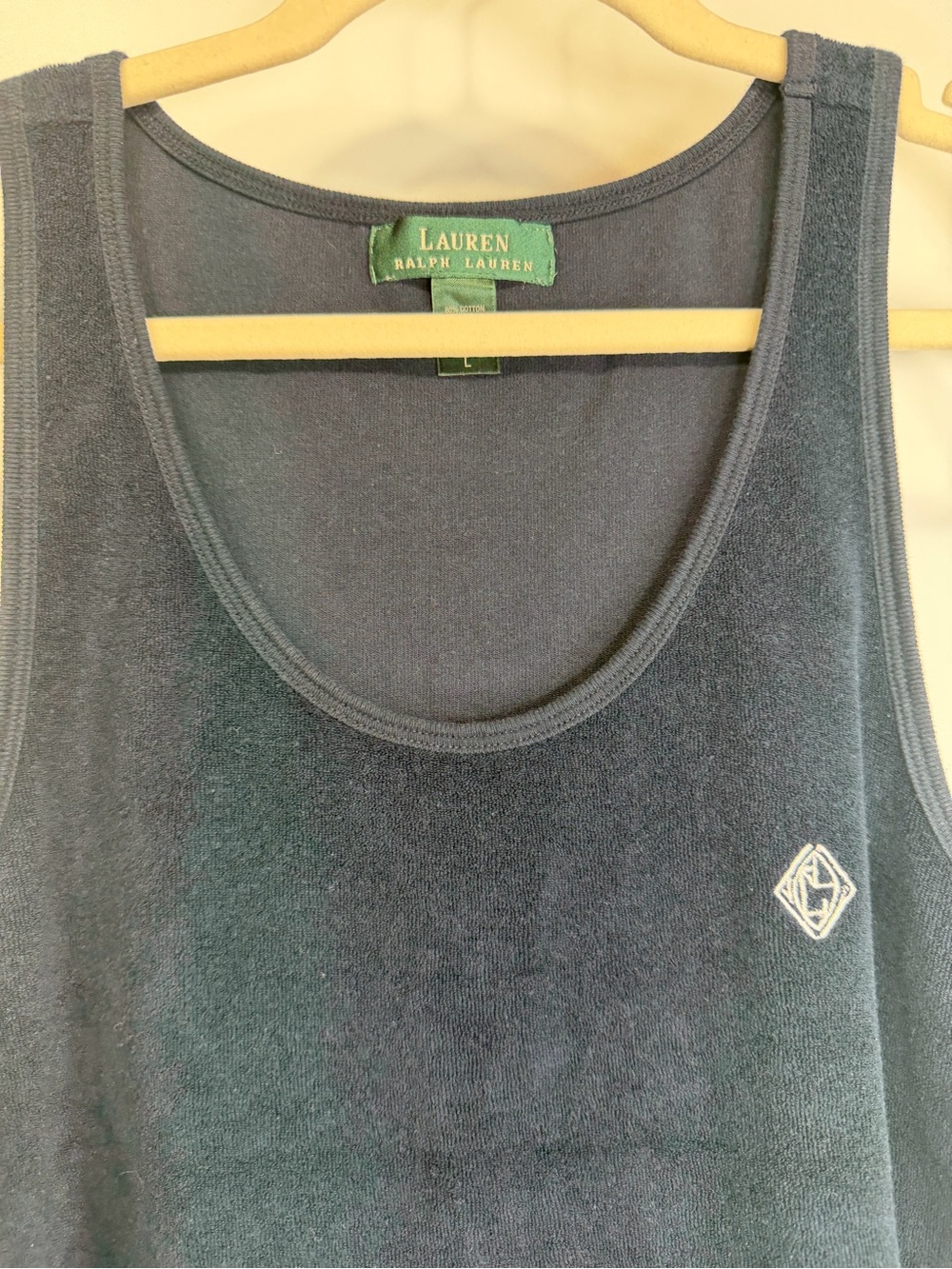 Lauren Ralph Lauren Navy Terry Cloth Tank Top Size Large - Picture 5 of 11